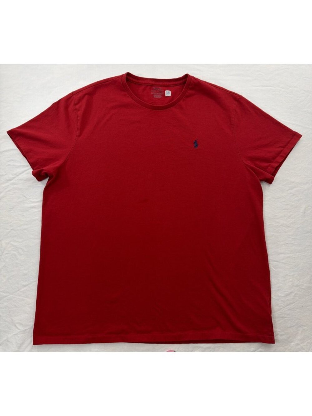 Men’s Red XXL Polo Ralph Lauren Blue Pony Short Sleeve Cotton T-Shirt